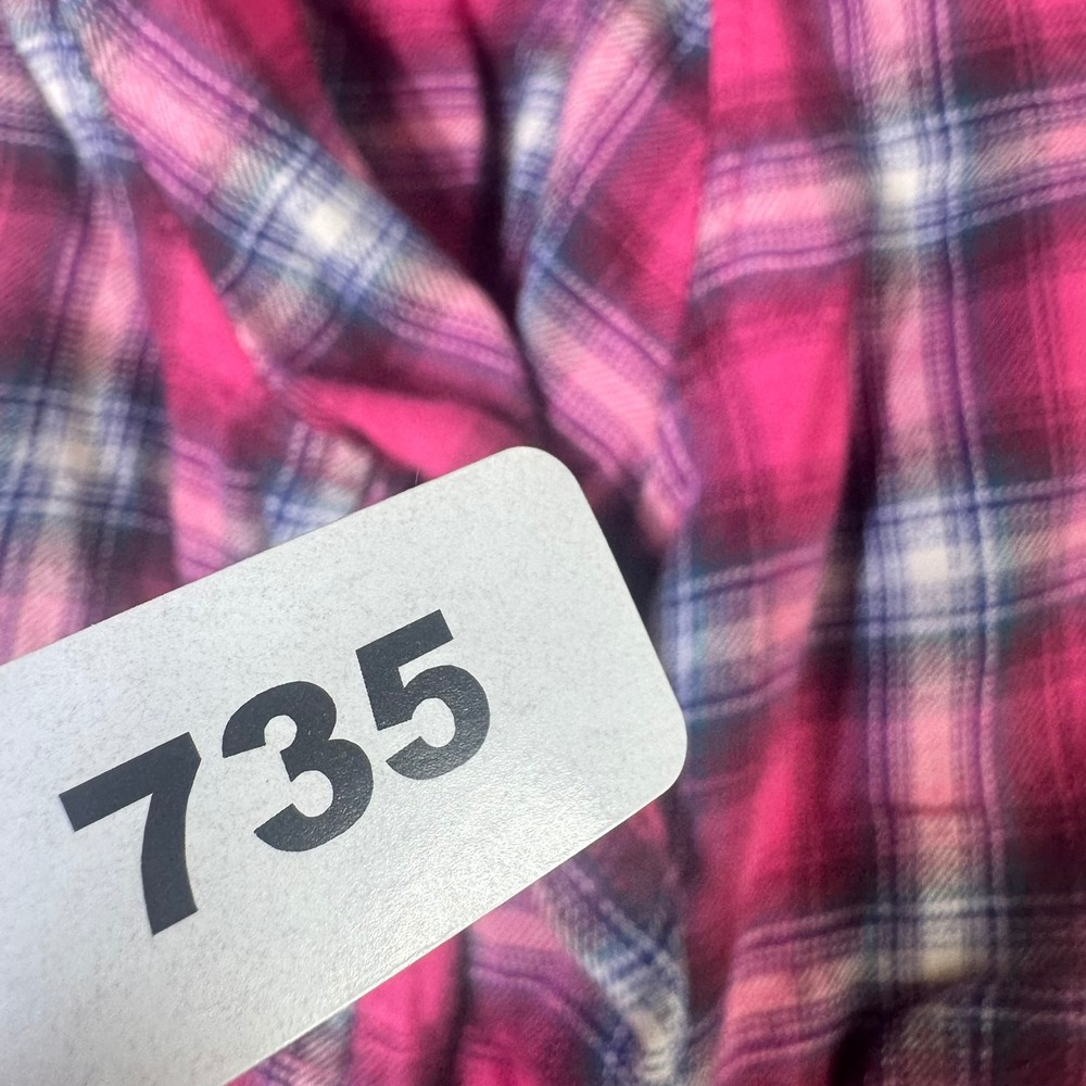 Hollister Womens Pink Plaid Flannel Button Down Shirt Long Sleeve Medium 3W2749 - Picture 10 of 10